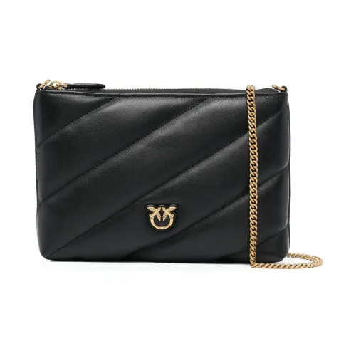 PINKO Sheepskin Crossbody Clutch Women's Black