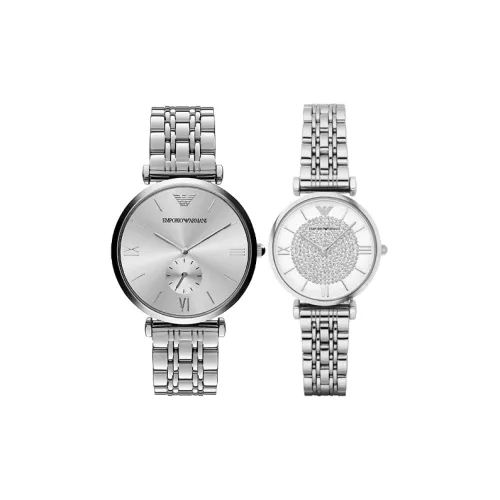EMPORIO ARMANI Watch Кварцевый механизм Нержавеющая сталь Ремешок 40 мм Серебристый циферблат Унисекс