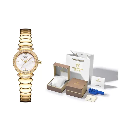 ROLENDO R Кварцевый механизм нержавеющая сталь ремешок часы женский золотой циферблат модель RL.8046.GGW