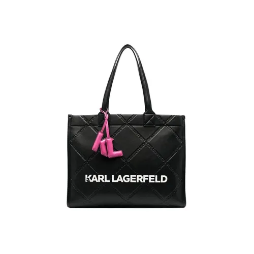 Karl Lagerfeld Полиуретан Тоут Сумка Сумка для покупок Сумка на плечо Сумка обычная Женская Черная