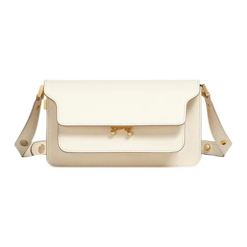 MARNI Основная часть Телячья кожа Сумка через плечо Сумка на плечо Женская Бежевая