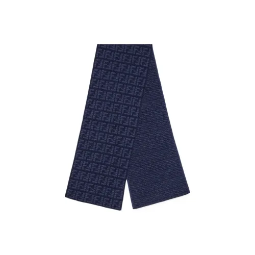 Fendi Кашемировые вязаные шарфы, синий, мужской