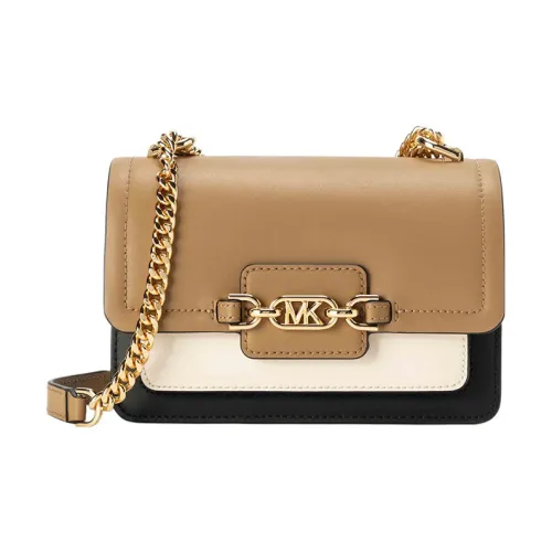 MICHAEL KORS Heather Спилок Коровьей Кожи Сумка через плечо Сумка через плечо Мини Женская CAMEL Черно-белый