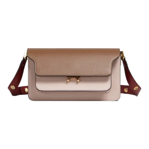 MARNI Основная часть Телячья кожа Сумка через плечо Сумка на плечо Женская Коричневый Розовый Бордовый Красный