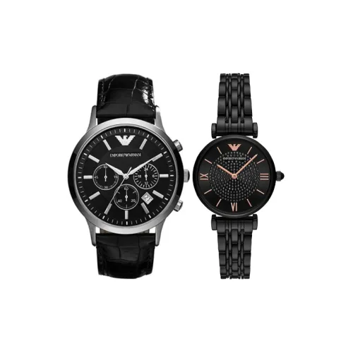 EMPORIO ARMANI Кварцевые часы механизм ремешок из нержавеющей стали черный циферблат унисекс