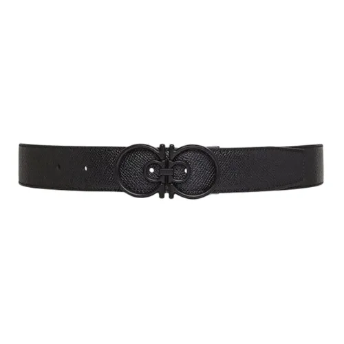 Ferragamo Ремни из коровьей кожи, черные, мужские