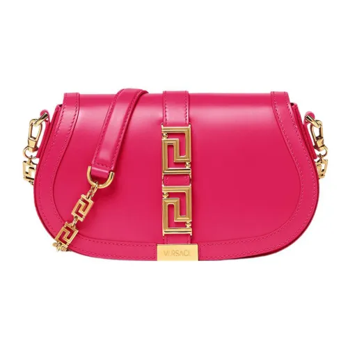 VERSACE Greca Goddess Коровья кожа Портативная Сумка через плечо Сумка на плечо Женская Розовая