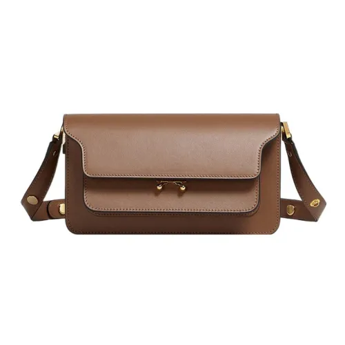 MARNI Основная часть Телячья кожа Сумка через плечо Сумка на плечо Женская Золотисто-коричневый