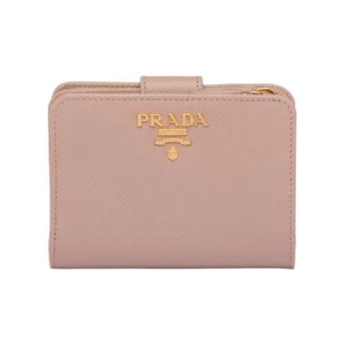 PRADA Saffiano кожа кошелек маленький женский темно-розовый
