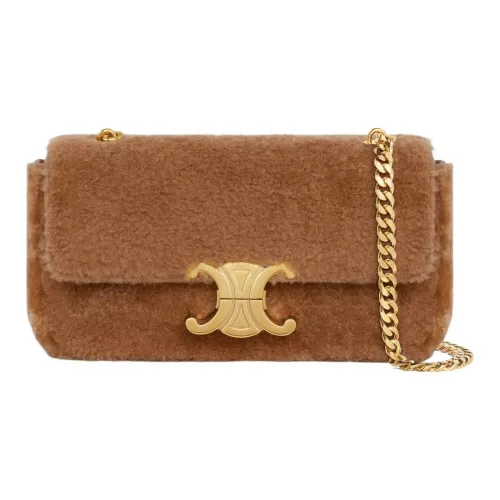 CELINE Triomphe с наполнителем овчина сумка на плечо сумка через плечо женская CAMEL