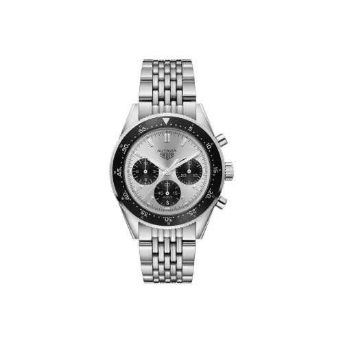 TAG HEUER Автоматический Механический Механизм Мужские Часы из Коллекции Autavia 42 мм Серебряные