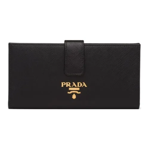 PRADA Saffiano кожа кошелек большой женский черный