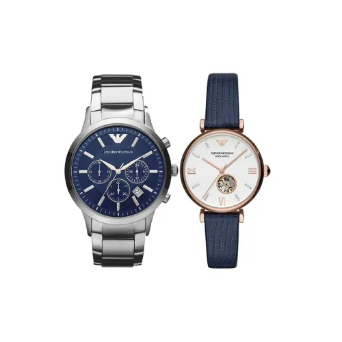 EMPORIO ARMANI Watch Кварцевый механизм Нержавеющая сталь Ремешок 43 мм Синий циферблат Унисекс