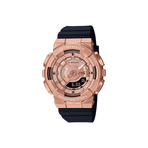 CASIO Full Metal Collection Disk Кварцевый механизм Смола Ремешок Часы Женские Розовый Циферблат Часов GM S110PG 1APR