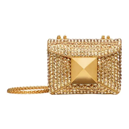 Valentino One Stud Овечья кожа Сумка через плечо Сумка на плечо Женская Золотая