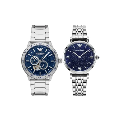 EMPORIO ARMANI Кварцевые часы механизм ремешок из нержавеющей стали синий циферблат унисекс