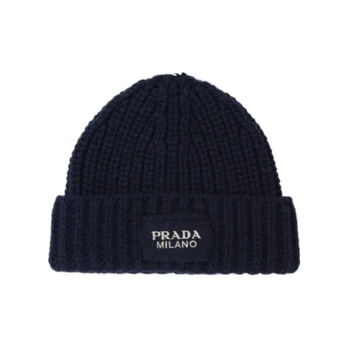 PRADA Кашемир Шапка-бини Синяя Унисекс