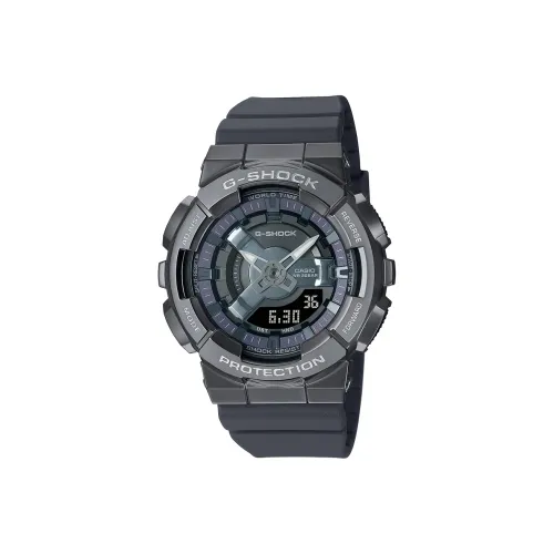 CASIO Full Metal Collection Disk Кварцевый механизм Смольный ремешок Часы Женские Серый циферблат GM S110B 8APR