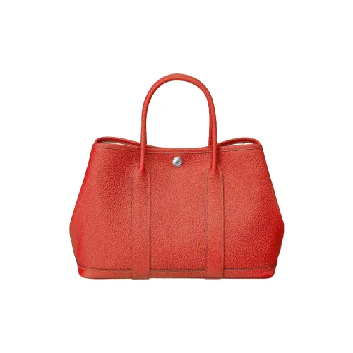 HERMES Garden Party Корова Кожа Сад Сумка Стандартная Женская 9T Capucine Оранжевый Красный