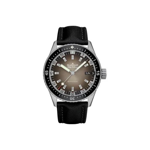 BLANCPAIN Автоматический Механический Механизм Мужские Часы 43 мм Серый Циферблат Нержавеющая Сталь Корпус Холст Ремешок