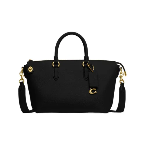 COACH Cara Кожа Доска Сумка через плечо Сумка Большая Женская Черная