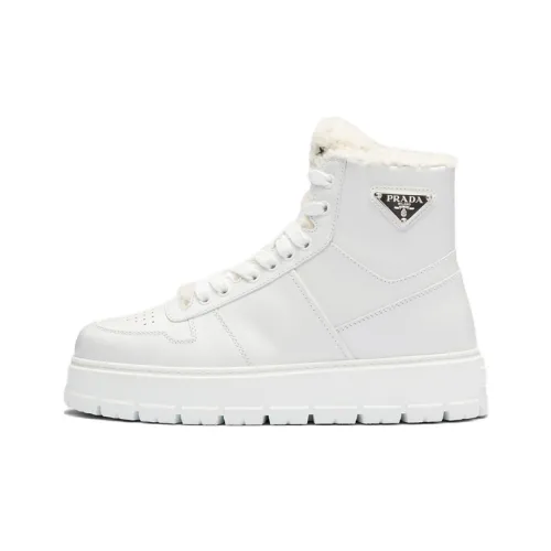 PRADA Высокие Топы Стильные Скейтбординг Женские Белые