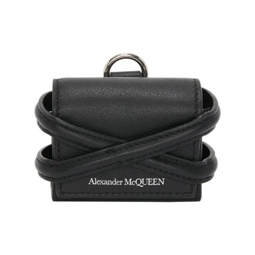 Alexander McQueen Чехол для наушников из коровьей кожи мужской черный