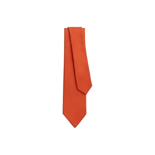 HERMES Faconnee Upside Down Tie Men's Orange