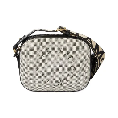 Stella McCartney Хлопок Холст Кожа Сумка через плечо Сумка Маленькая Женская Белая и Черная