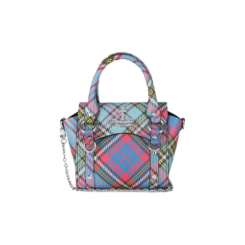 Vivienne Westwood BETTY Клетчатая Nee Сумка через плечо Сумка Мини Женская Розовая Синяя