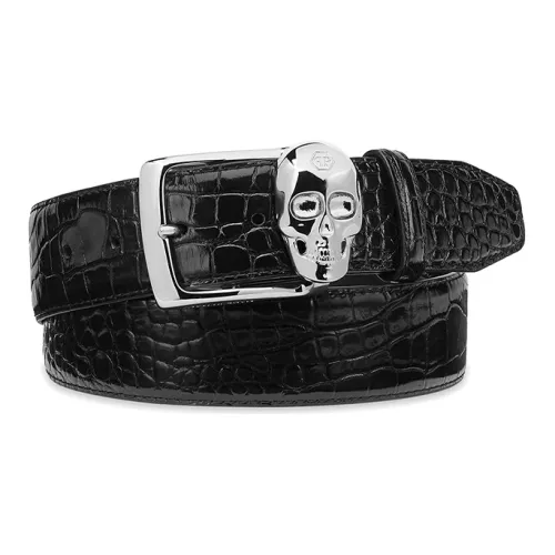 PHILIPP PLEIN Ремни из коровьей кожи, черные, мужские