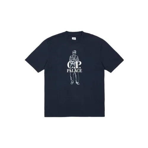 Дворцово-синий Черный Унисекс Футболка