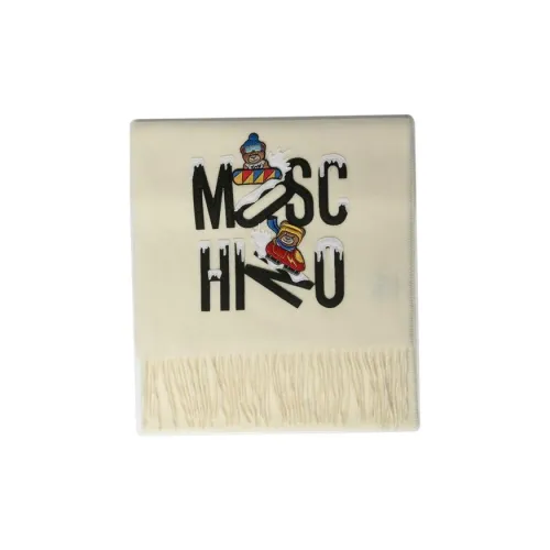 MOSCHINO Шерсть Трикотаж Шарфы Экрю Мужской
