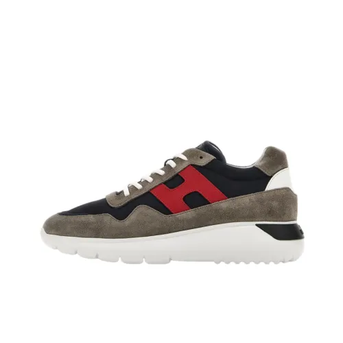 HOGAN Interactive³ Амортизация Низкий Топ Спортивная Повседневная Обувь Мужская Синий Красный Коричневый