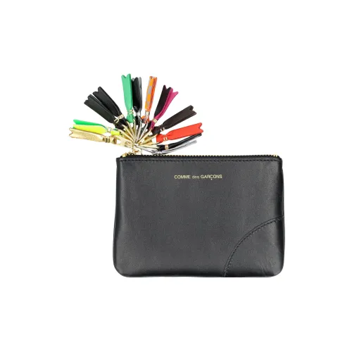 CDG Кожа Монета Держатель для карт Кошелек кошелек Обычный Женский Черный