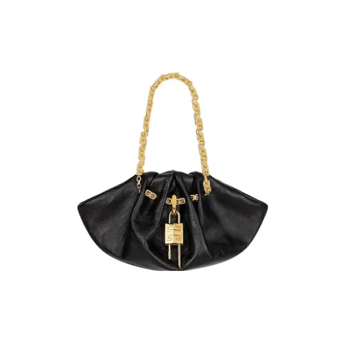 GIVENCHY Kenny Плиссированная Телячья Кожа Одно Плечо Сумка Мини Женская Черная
