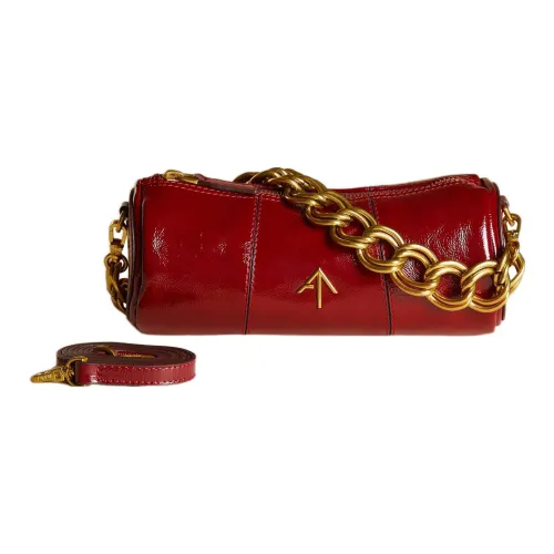 Manu Atelier Цилиндр Кожа Сумка Сумка через плечо Женская Ржаво-красный