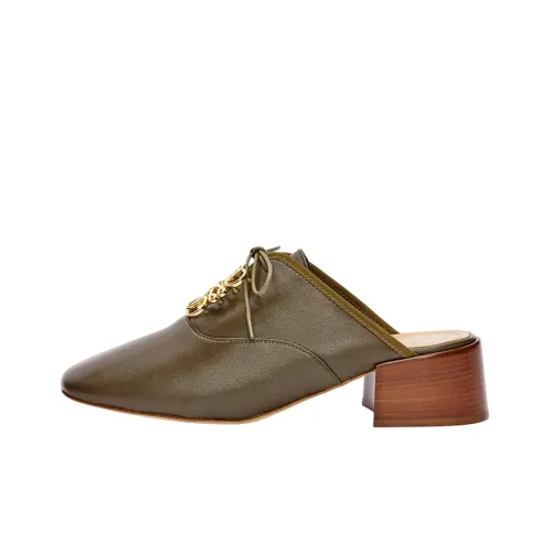 LOEWE Anagram Домашние тапочки Женские Темно-зеленый