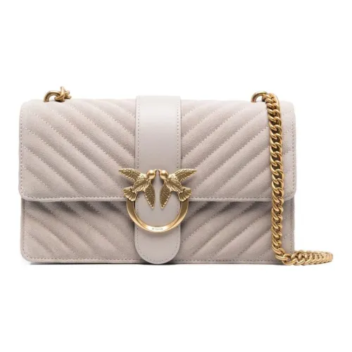 PINKO Телячья кожа Сумка через плечо Женская Серого цвета