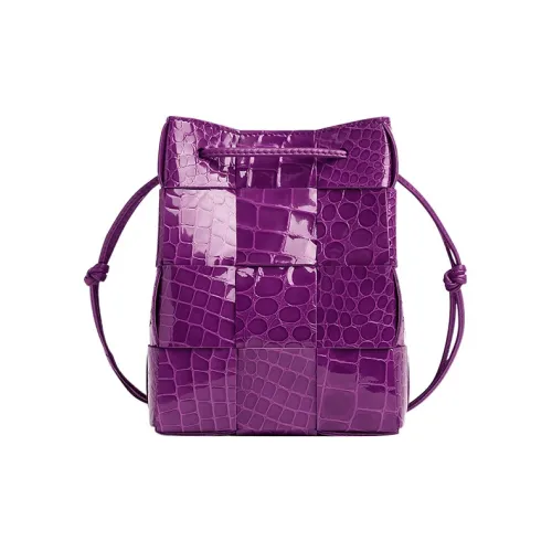 Bottega Veneta Cassette Sheepskin Bucket Bag Crossbody Bag Small Women's Purple