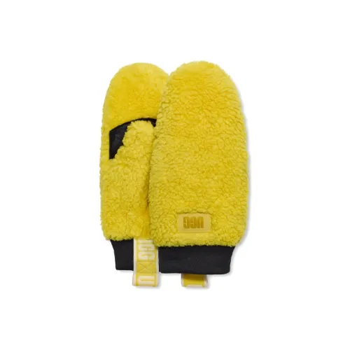 UGG Вязаные перчатки, желтые, женские