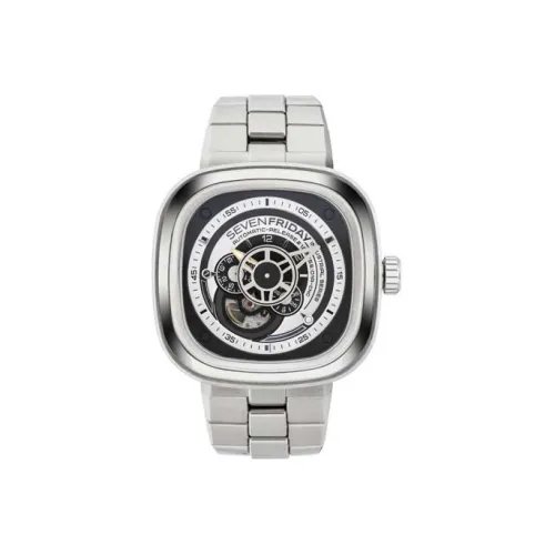 SEVENFRIDAY Автоматический Механический Механизм Мужские Часы 47,6мм*47мм*12,95мм Серебряный