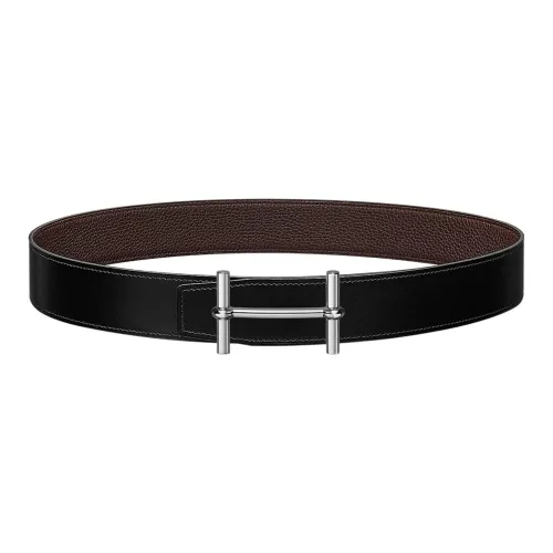 HERMES Ремни из коровьей кожи Мужской Черный 3,8 см