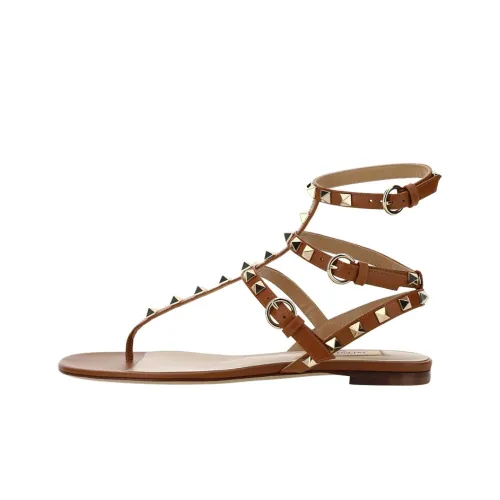Valentino Rockstud One Ремень Сандалии Женские Коричневый