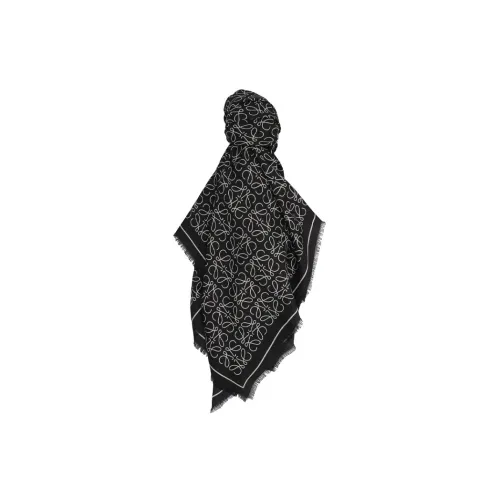 LOEWE Шерсть Шелковые шарфы Черный Женские