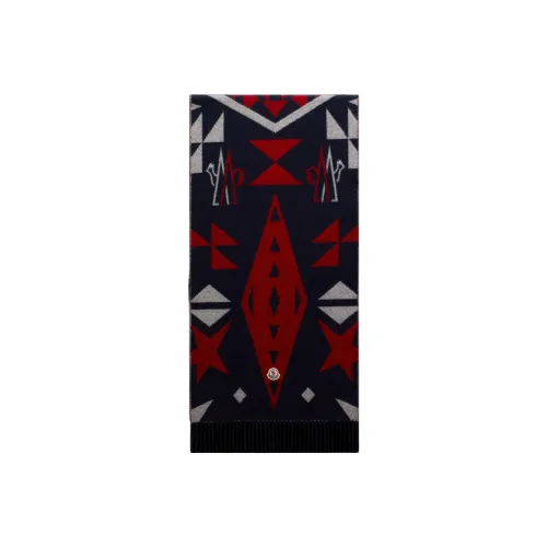 MONCLER Шерсть Вязаные Шарфы Темно-синий Мужской