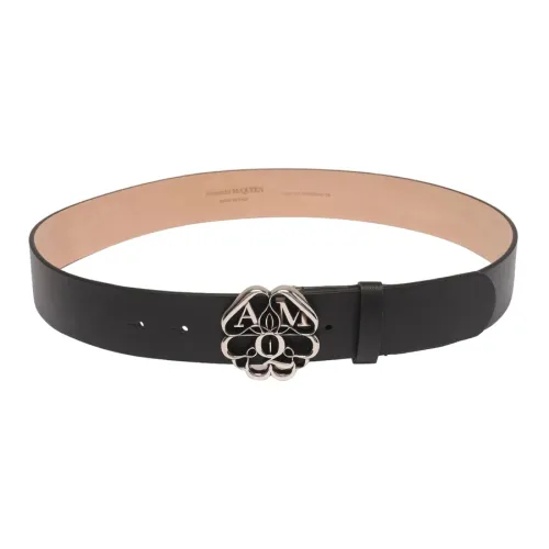 Alexander McQueen Ремни из коровьей кожи, черные, женские