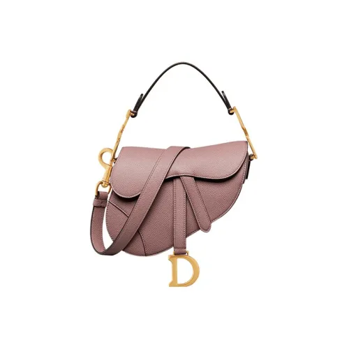 DIOR Гранированная телячья кожа седельная сумка одно плечо через плечо Portable Mini женский пионово-розовый