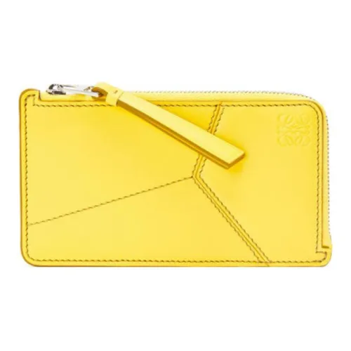 LOEWE Пазл Гладкая коровья кожа Держатель для карт кошелек Мужской Желтый