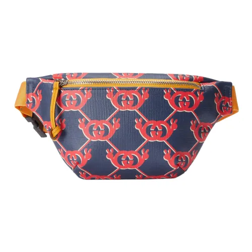 GUCCI Canvas Сумка через плечо Бананка Sling Сумка Детская Сумка Синий Красный